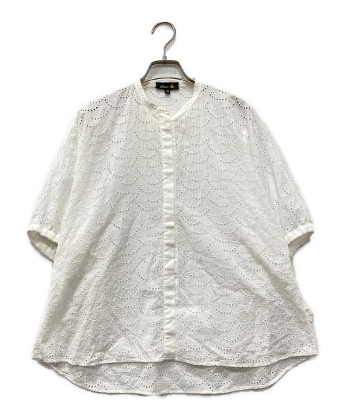 DRAWER（ドゥロワー）Drawer (ドゥロワー) スリーブリボンレースブラウス ホワイト サイズ:38の古着・服飾アイテム