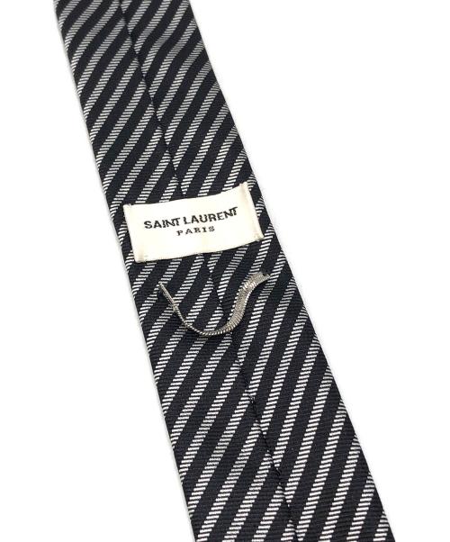 Saint Laurent Paris（サンローランパリ）Saint Laurent Paris (サンローランパリ) ストライプナロータイ ブラック サイズ:下記参照の古着・服飾アイテム