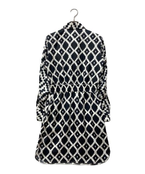 MaxMara（マックスマーラ）MaxMara (マックスマーラ) シルクツイルシャツドレス ブラック×ホワイト サイズ:36の古着・服飾アイテム