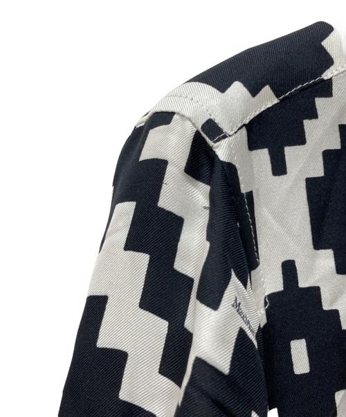 MaxMara（マックスマーラ）MaxMara (マックスマーラ) シルクツイルシャツドレス ブラック×ホワイト サイズ:36の古着・服飾アイテム