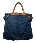 Felisiフェリージ）の古着「ナイロン×レザートートバッグ」｜ネイビー