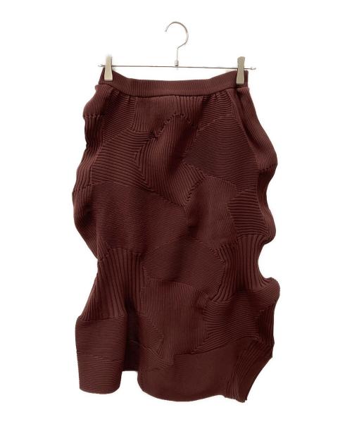ISSEY MIYAKE（イッセイミヤケ）ISSEY MIYAKE (イッセイミヤケ) KONE ニットスカート ブラウン サイズ:2の古着・服飾アイテム