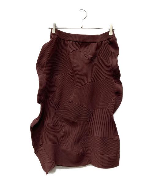 ISSEY MIYAKE（イッセイミヤケ）ISSEY MIYAKE (イッセイミヤケ) KONE ニットスカート ブラウン サイズ:2の古着・服飾アイテム