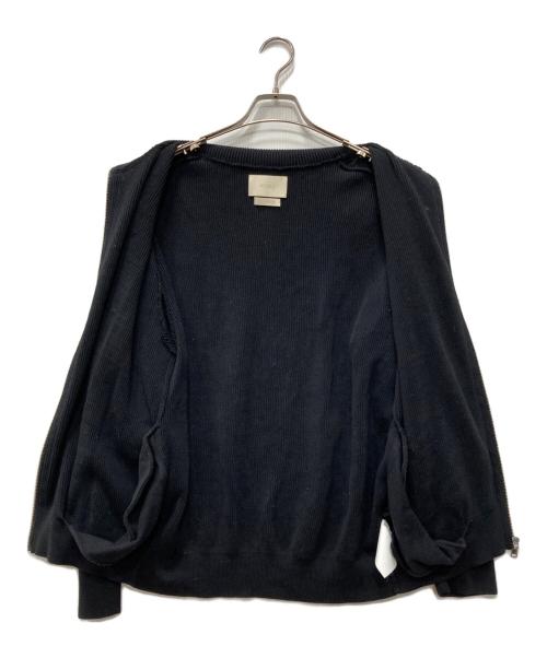 YOKE（ヨーク）YOKE (ヨーク) RIB ZIP-UP CARDIGAN ブラック サイズ:2の古着・服飾アイテム