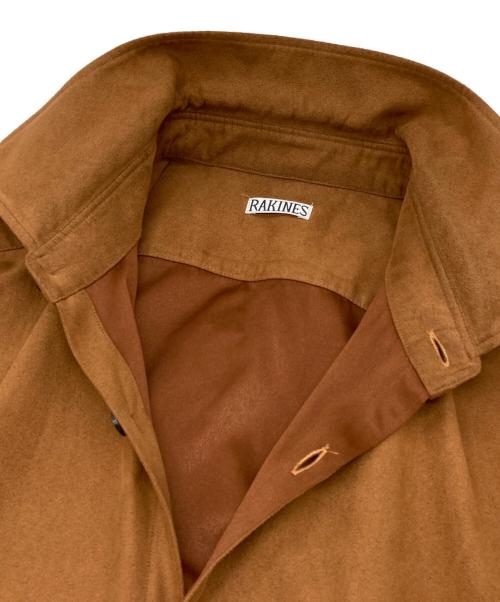 RAKINES（ラキネス）RAKINES (ラキネス) Micro light suedeポリエステル長袖シャツ ブラウン サイズ:2の古着・服飾アイテム