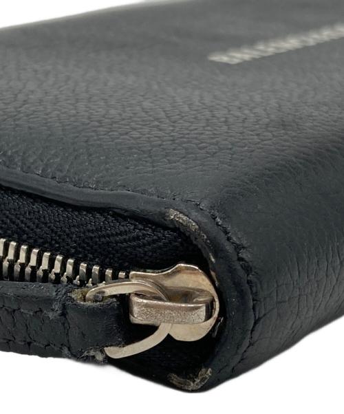 BALENCIAGA（バレンシアガ）BALENCIAGA (バレンシアガ) ロゴラウンドジップロングウォレット ブラック サイズ:下記参照の古着・服飾アイテム
