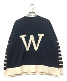 WEEKEND Max Mara（ウィークエンド マックスマーラ）の古着「ボーダー切替ニット」｜ネイビー×アイボリー
