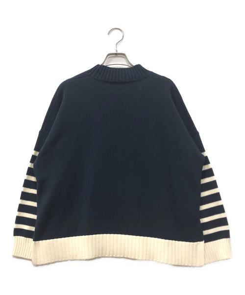 WEEKEND Max Mara（ウィークエンド マックスマーラ）Weekend Max Mara (ウィークエンド マックスマーラ) ボーダー切替ニット ネイビー×アイボリー サイズ:Mの古着・服飾アイテム