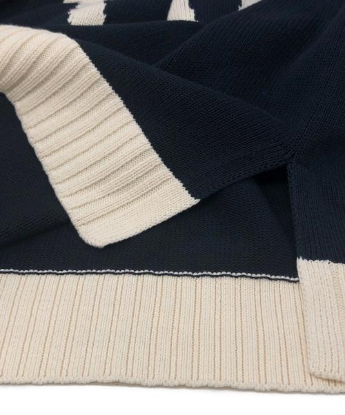 WEEKEND Max Mara（ウィークエンド マックスマーラ）Weekend Max Mara (ウィークエンド マックスマーラ) ボーダー切替ニット ネイビー×アイボリー サイズ:Mの古着・服飾アイテム