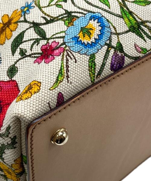 GUCCI（グッチ）GUCCI (グッチ) フローラハンドバッグ ベージュ×グリーン サイズ:下記参照の古着・服飾アイテム