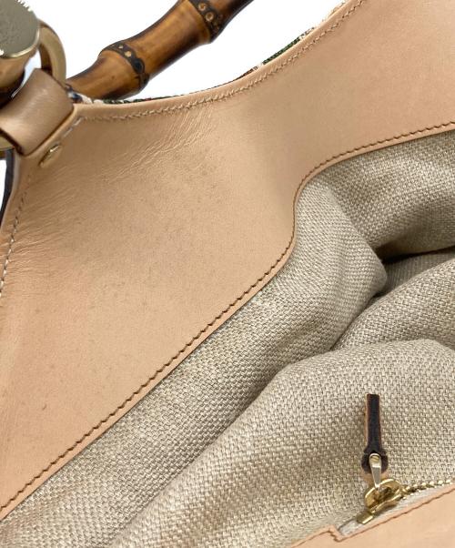 GUCCI（グッチ）GUCCI (グッチ) フローラハンドバッグ ベージュ×グリーン サイズ:下記参照の古着・服飾アイテム