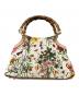 GUCCI (グッチ) フローラハンドバッグ ベージュ×グリーン サイズ:下記参照：40000円