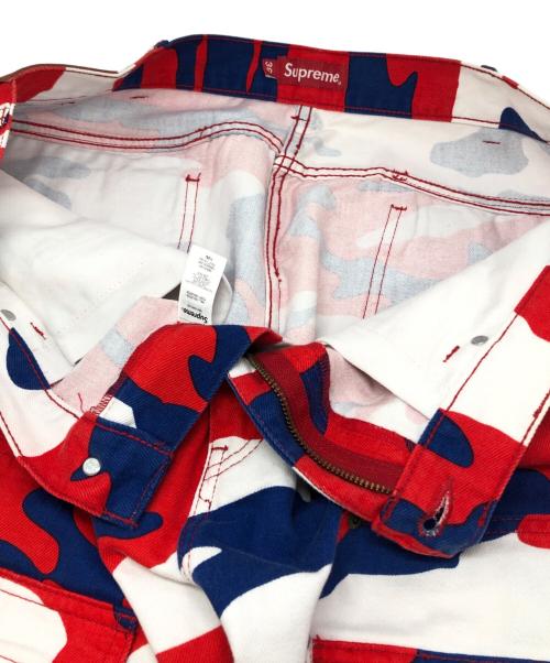 SUPREME（シュプリーム）Supreme (シュプリーム) Double Knee Denim Utility Pant レッド×ブルー サイズ:36の古着・服飾アイテム
