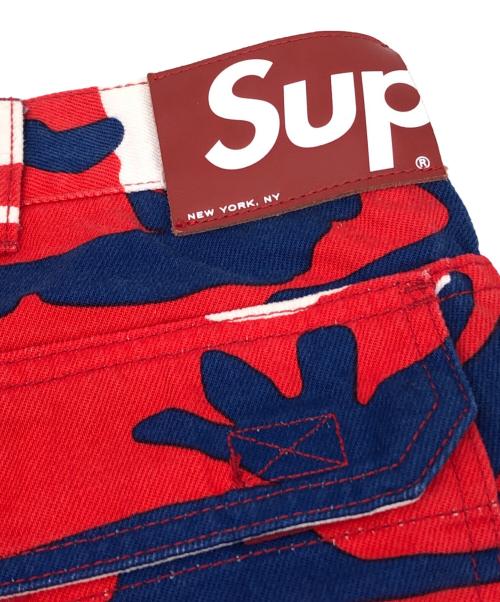 SUPREME（シュプリーム）Supreme (シュプリーム) Double Knee Denim Utility Pant レッド×ブルー サイズ:36の古着・服飾アイテム