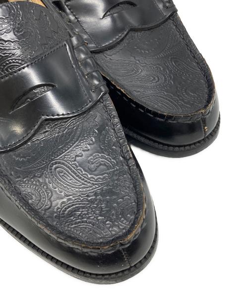 The Kenford Fineshoes（ケンフォードファインシューズ）THE KENFORD FINESHOES (ケンフォードファインシューズ) ペイズリーエンボスコンビローファー ブラック サイズ:27 1/2の古着・服飾アイテム
