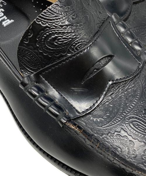 The Kenford Fineshoes（ケンフォードファインシューズ）THE KENFORD FINESHOES (ケンフォードファインシューズ) ペイズリーエンボスコンビローファー ブラック サイズ:27 1/2の古着・服飾アイテム