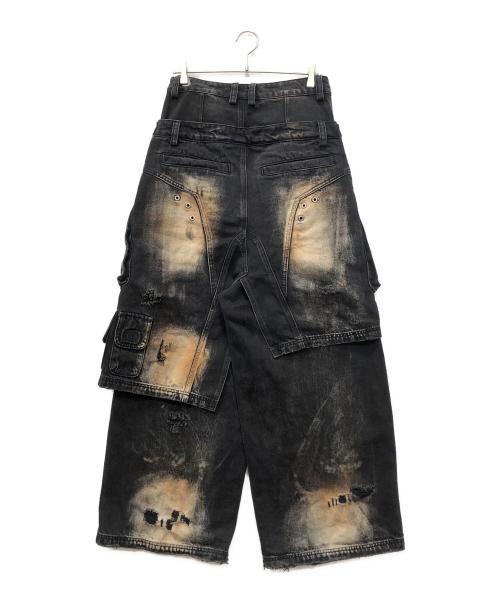 PERSONSOUL（パーソンソウル）PERSONSOUL (パーソンソウル) skirt armor dirty jeans グレー サイズ:Mの古着・服飾アイテム