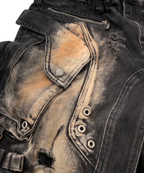 PERSONSOUL（パーソンソウル）PERSONSOUL (パーソンソウル) skirt armor dirty jeans グレー サイズ:Mの古着・服飾アイテム