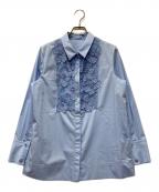ANAYIアナイ）の古着「コンパクトコットン刺繍シャツ」｜ブルー