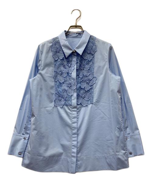 ANAYI（アナイ）ANAYI (アナイ) コンパクトコットン刺繍シャツ ブルー サイズ:38の古着・服飾アイテム