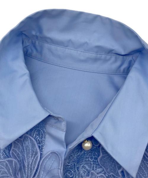 ANAYI（アナイ）ANAYI (アナイ) コンパクトコットン刺繍シャツ ブルー サイズ:38の古着・服飾アイテム