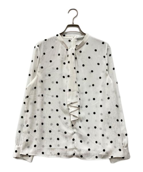 theory luxe（セオリーリュクス）theory luxe (セオリーリュクス) ドット柄ボウタイブラウス ホワイト×ブラック サイズ:40の古着・服飾アイテム