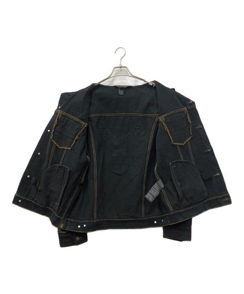 HARLEY-DAVIDSON（ハーレーダビッドソン）HARLEY-DAVIDSON (ハーレーダビッドソン) イーグルワッペンデニムジャケット ブラック サイズ:Lの古着・服飾アイテム