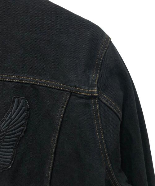 HARLEY-DAVIDSON（ハーレーダビッドソン）HARLEY-DAVIDSON (ハーレーダビッドソン) イーグルワッペンデニムジャケット ブラック サイズ:Lの古着・服飾アイテム