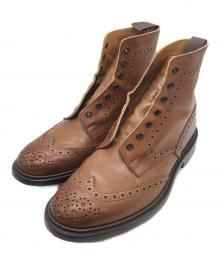 Tricker's（トリッカーズ）の古着「STOW カーフ フルブローグ シングルダイナイトソール カントリーブーツ」｜ブラウン