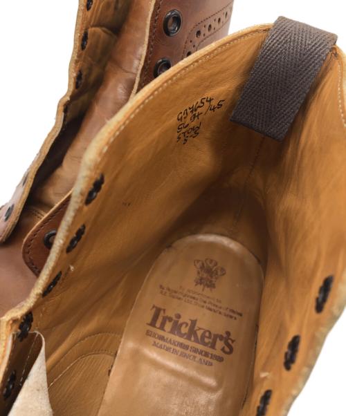 Tricker's（トリッカーズ）Tricker's (トリッカーズ) STOW カーフ フルブローグ シングルダイナイトソール カントリーブーツ ブラウン サイズ:8-5の古着・服飾アイテム