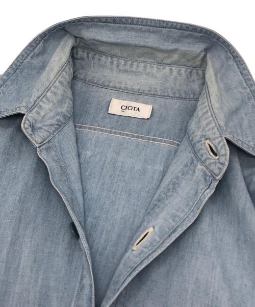 CIOTA（シオタ）CIOTA (シオタ) スビンコットン シャンブレー ミリタリーシャツ スカイブルー サイズ:6の古着・服飾アイテム
