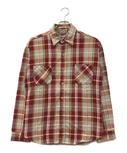 big mac（ビッグマック）BIG MAC (ビッグマック) 70’S チェックネルシャツ レッド×グレー サイズ:Lの古着・服飾アイテム
