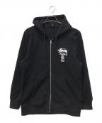 stussyステューシー）の古着「ワールドツアー ジップパーカー」｜ブラック