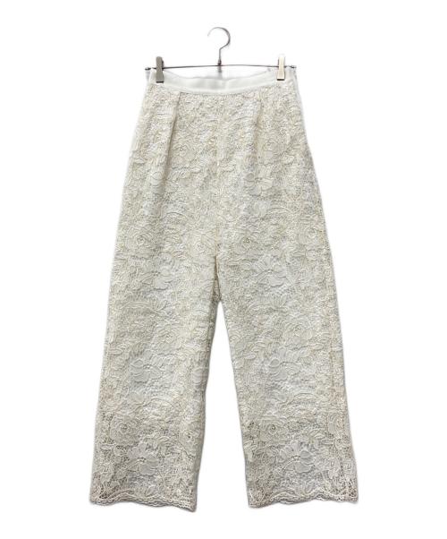 ANAYI（アナイ）ANAYI (アナイ) ケミカルレースタックパンツ ホワイト サイズ:38の古着・服飾アイテム