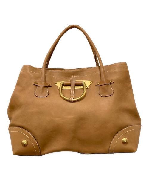 DOLCE & GABBANA（ドルチェ＆ガッバーナ）DOLCE & GABBANA (ドルチェ＆ガッバーナ) Dリング レザートートバッグ ブラウン サイズ:下記参照の古着・服飾アイテム