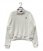 POLO RALPH LAURENポロ・ラルフローレン）の古着「襟付コットンケーブルニット」｜ホワイト