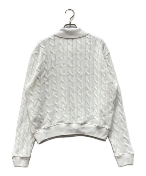 POLO RALPH LAUREN（ポロ・ラルフローレン）POLO RALPH LAUREN (ポロ・ラルフローレン) 襟付コットンケーブルニット ホワイト サイズ:Sの古着・服飾アイテム