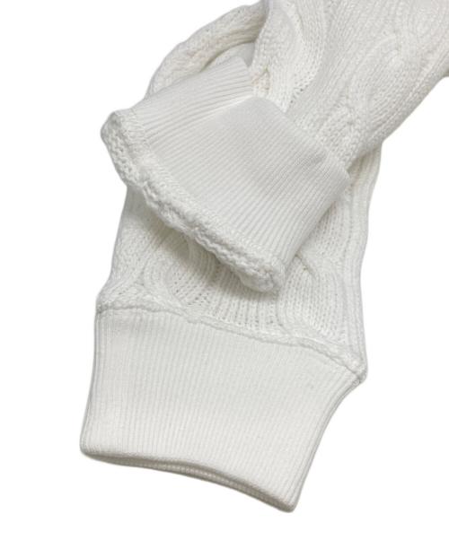 POLO RALPH LAUREN（ポロ・ラルフローレン）POLO RALPH LAUREN (ポロ・ラルフローレン) 襟付コットンケーブルニット ホワイト サイズ:Sの古着・服飾アイテム