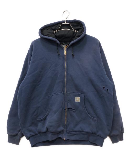 CarHartt（カーハート）CarHartt (カーハート) ダメージジップパーカー ネイビー サイズ:XLの古着・服飾アイテム