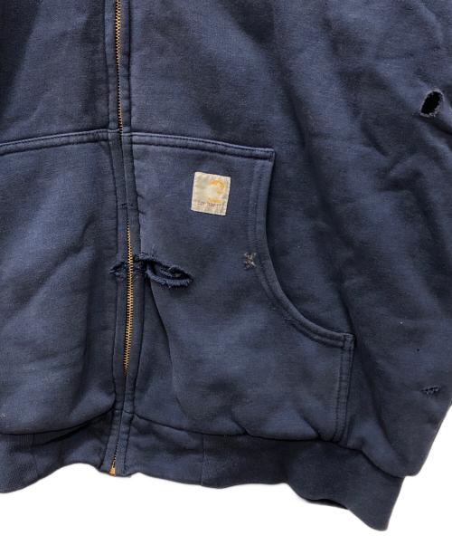 CarHartt（カーハート）CarHartt (カーハート) ダメージジップパーカー ネイビー サイズ:XLの古着・服飾アイテム