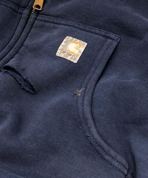 CarHartt（カーハート）CarHartt (カーハート) ダメージジップパーカー ネイビー サイズ:XLの古着・服飾アイテム