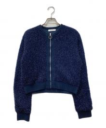 LOVELESS（ラブレス）の古着「ラメニットブルゾン」｜ネイビー
