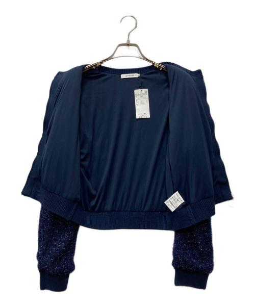 LOVELESS（ラブレス）LOVELESS (ラブレス) ラメニットブルゾン ネイビー サイズ:36の古着・服飾アイテム