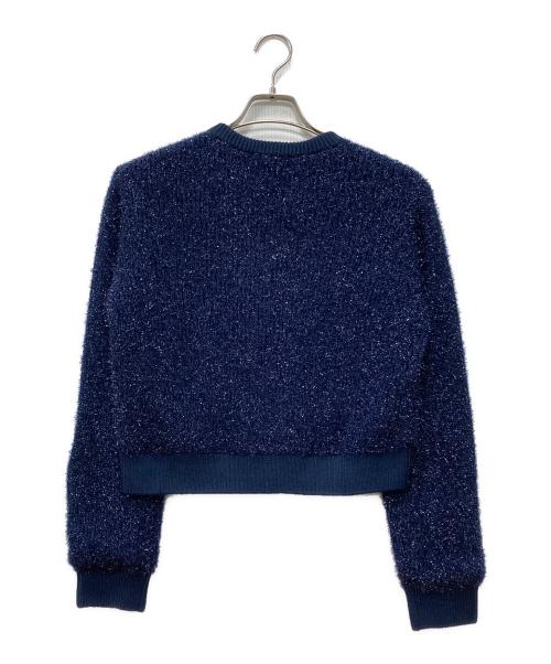 LOVELESS（ラブレス）LOVELESS (ラブレス) ラメニットブルゾン ネイビー サイズ:36の古着・服飾アイテム