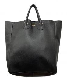 YOUNG & OLSEN The DRYGOODS STORE（ヤングアンドオルセン ザ ドライグッズストア）の古着「エンボスレザーレザートートバッグ」｜ブラック