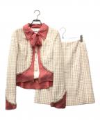 CHANELシャネル）の古着「シルクパイピングツイードセットアップ」｜アイボリー×ピンク