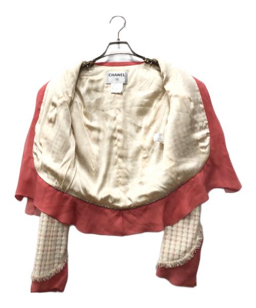 CHANEL（シャネル）CHANEL (シャネル) シルクパイピングツイードセットアップ アイボリー×ピンク サイズ:36の古着・服飾アイテム