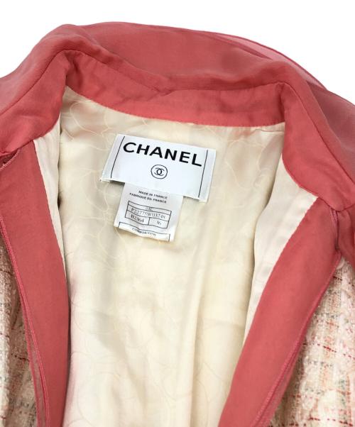 CHANEL（シャネル）CHANEL (シャネル) シルクパイピングツイードセットアップ アイボリー×ピンク サイズ:36の古着・服飾アイテム