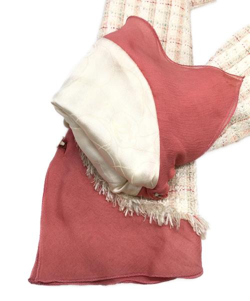 CHANEL（シャネル）CHANEL (シャネル) シルクパイピングツイードセットアップ アイボリー×ピンク サイズ:36の古着・服飾アイテム
