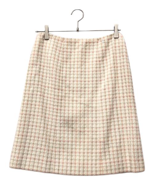 CHANEL（シャネル）CHANEL (シャネル) シルクパイピングツイードセットアップ アイボリー×ピンク サイズ:36の古着・服飾アイテム